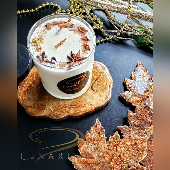 Handmade by Lunaries Other - Candle Coaster, Resin Mini Geode, Brown